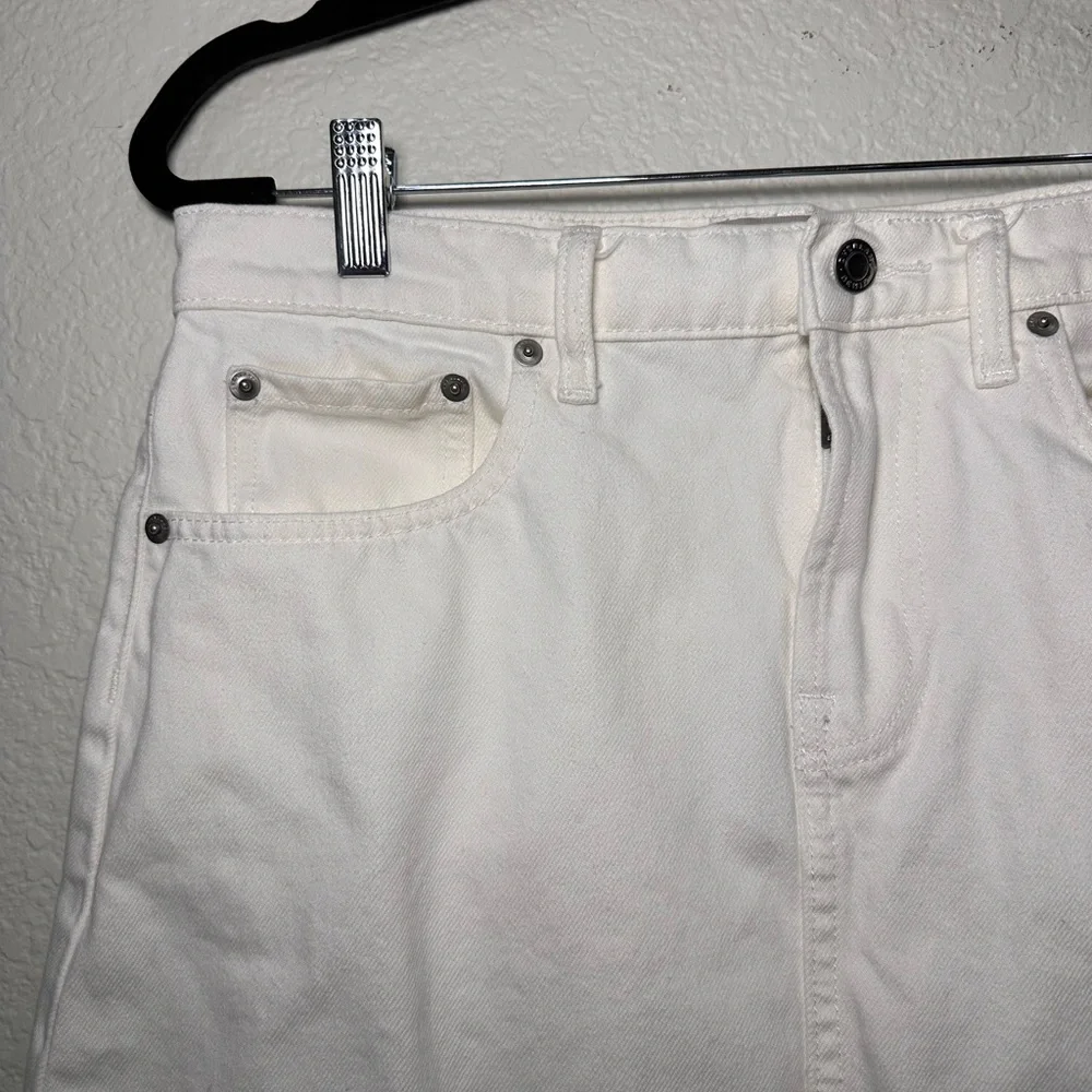 Everlane White Denim Mini Skirt High Waisted 100% Cotton Size 30